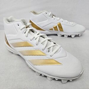 Adidas Adizero Impact.2 MD Football Cleats IF5106 Cloud White Gold Men's Size 12